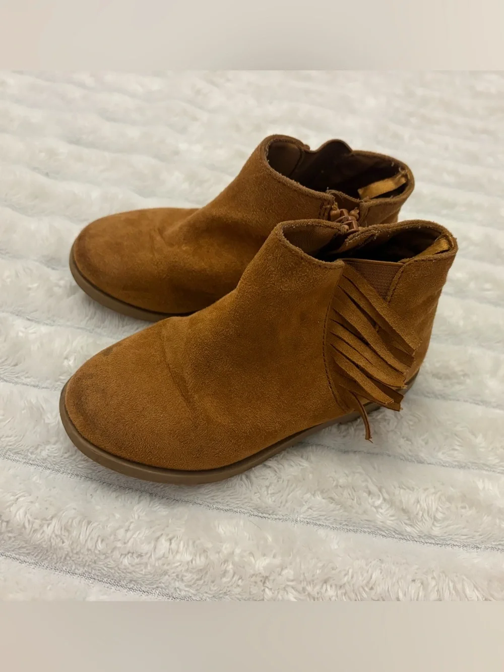Old Navy Brown Fringe Ankle Boots for Kids